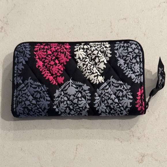 Vera Bradley Black, Pink, and White Quilted Wallet - Picture 1 of 4